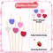200 Pieces Valentine's Day Classic Color Heart Cocktail Picks 4.72 Inch Wooden Toothpicks Cocktail Skewers Appetizers Picks Party Supplies for Birthday, Wedding, Baby Shower
